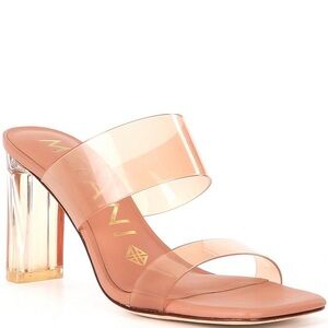 Antonio Melani Hanna Vinyl Two Band Dress Slide Sandal Heels, Size 8